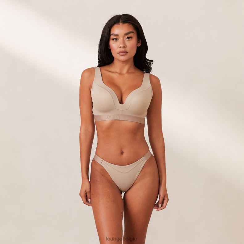 geribbelde mindful bh & string/slip set vrouwen nerts Lounge ondergoed 008ZJ168 - Image 11