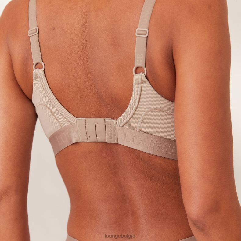 geribbelde mindful bh & string/slip set vrouwen nerts Lounge ondergoed 008ZJ168 - Image 8