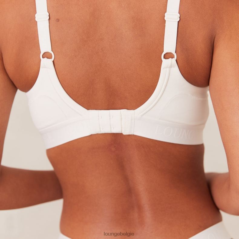 geribbelde mindful bh & string/slip set vrouwen wit Lounge ondergoed 008ZJ169 - Image 4