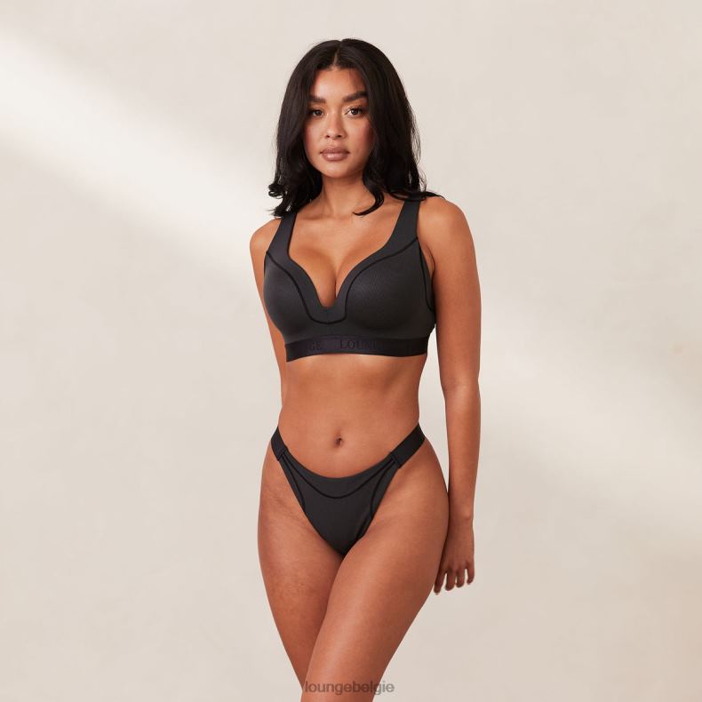 geribbelde_mindful_bh_string_slip_set_vrouwen_zwart_lounge_ondergoed_008zj165.jpg geribbelde mindful bh & string/slip set vrouwen zwart Lounge ondergoed 008ZJ165 - Image 1