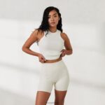 geribbelde racerbacktop x jess hunt vrouwen gebroken wit Lounge kleding 008ZJ814 - Image 3