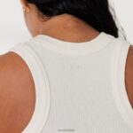 geribbelde racerbacktop x jess hunt vrouwen gebroken wit Lounge kleding 008ZJ814 - Image 4