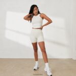 geribbelde racerbacktop x jess hunt vrouwen gebroken wit Lounge kleding 008ZJ814 - Image 5