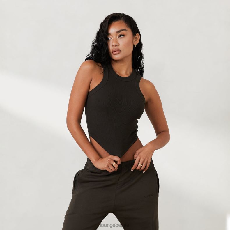 geribbelde racerbacktop x jess hunt vrouwen zwart gewassen Lounge kleding 008ZJ803 - Image 2