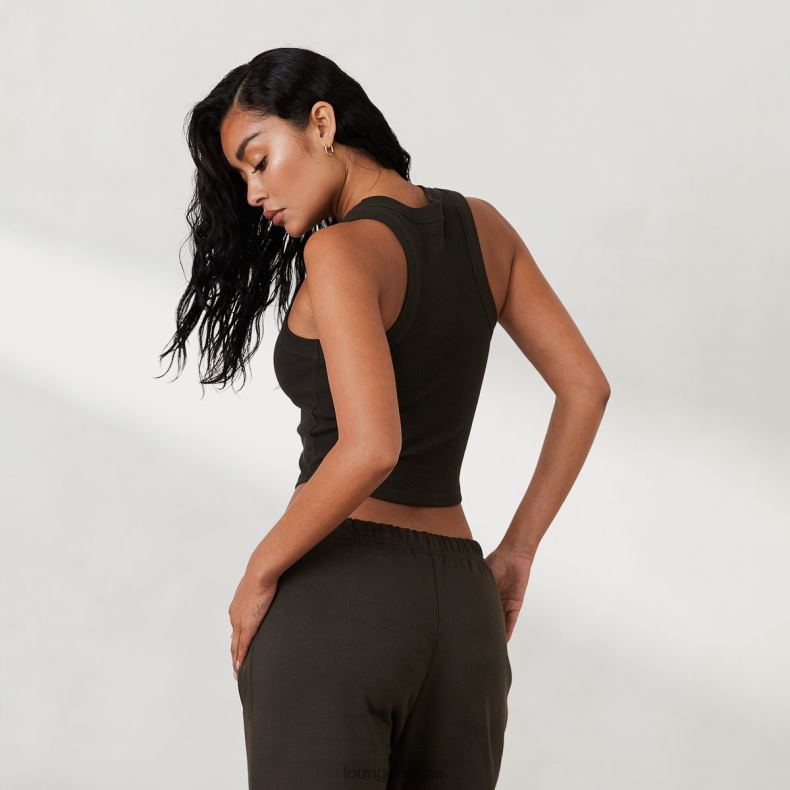geribbelde racerbacktop x jess hunt vrouwen zwart gewassen Lounge kleding 008ZJ803 - Image 3