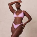 Geribbelde set met driehoekige bh en string/slip met bloemenmotief vrouwen lavendel roze Lounge ondergoed 008ZJ227 - Image 14