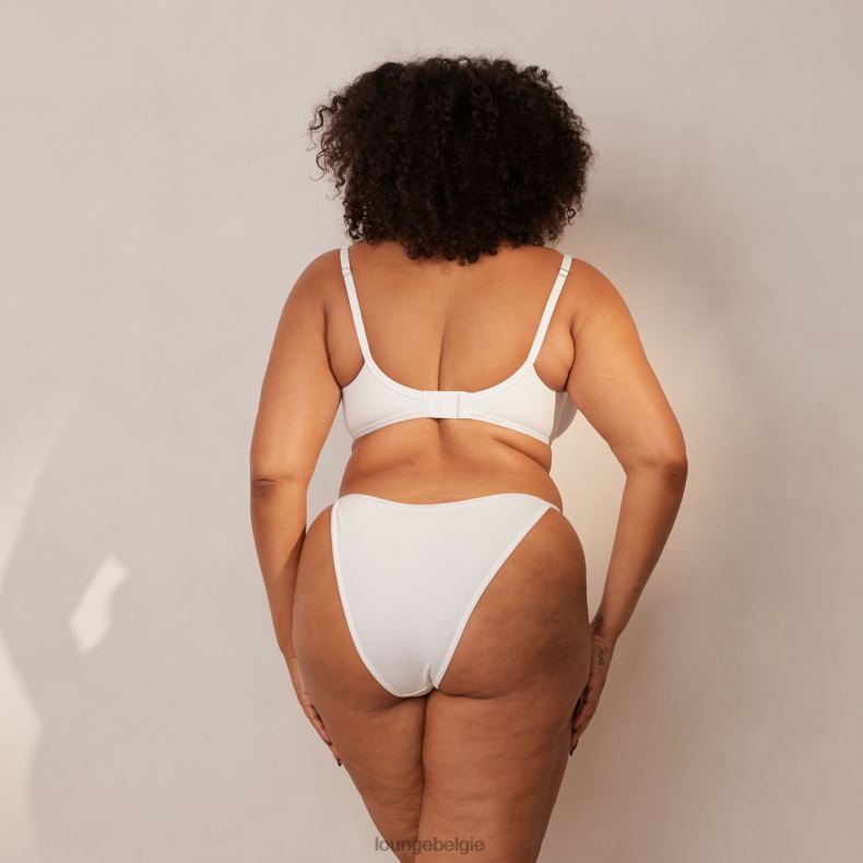 gladde klassieke T-shirt bh & string/slip set vrouwen wit Lounge ondergoed 008ZJ150 - Image 8