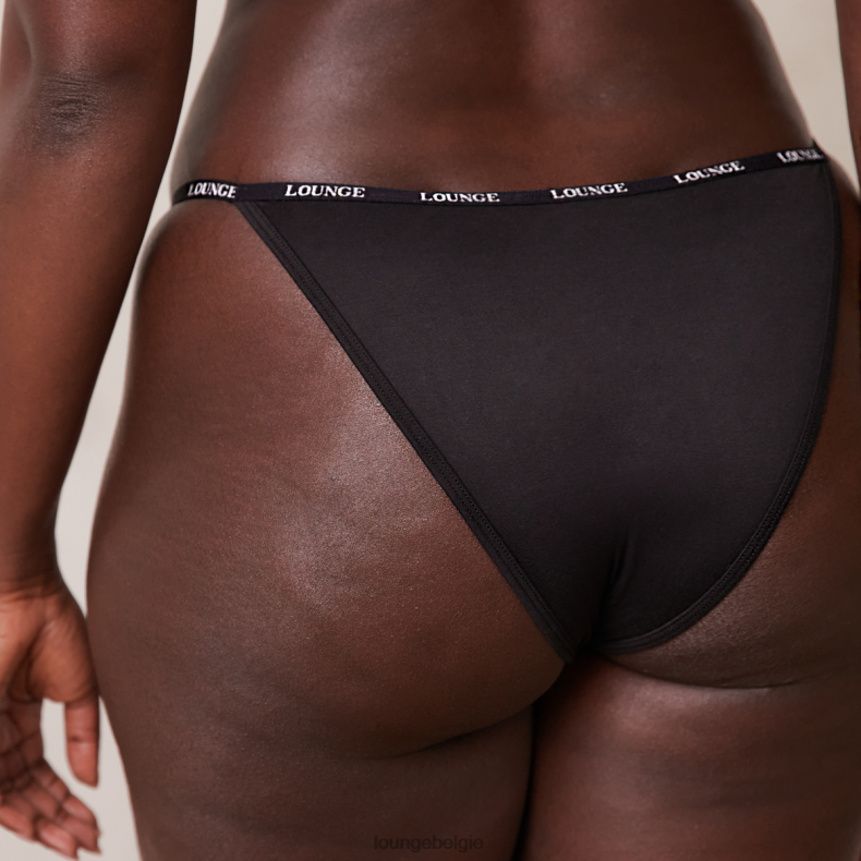 gladde klassieke T-shirt bh & string/slip set vrouwen zwart Lounge ondergoed 008ZJ135 - Image 4
