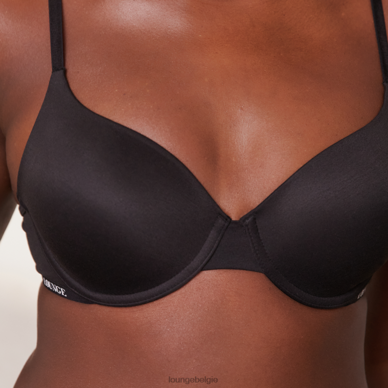 gladde klassieke T-shirt bh & string/slip set vrouwen zwart Lounge ondergoed 008ZJ135 - Image 6