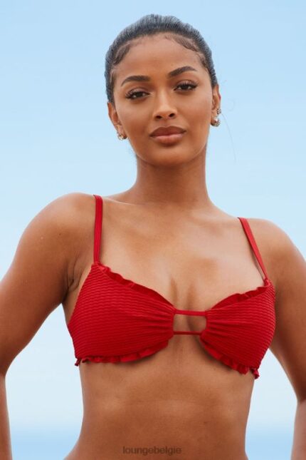 Hawaiiaanse getextureerde bikinitop vrouwen rood Lounge badkleding 008ZJ996