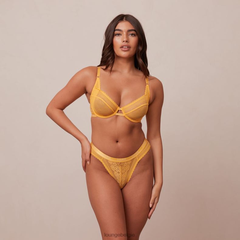 Liberty balconette bh & string/slip set vrouwen mosterd Lounge ondergoed 008ZJ46 - Image 5