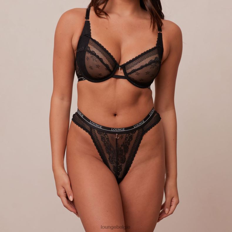 Liberty balconette bh & string/slip set vrouwen zwart Lounge ondergoed 008ZJ24 - Image 13