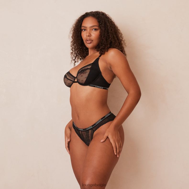 Liberty balconette bh & string/slip set vrouwen zwart Lounge ondergoed 008ZJ24 - Image 16