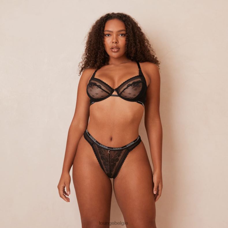 Liberty balconette bh & string/slip set vrouwen zwart Lounge ondergoed 008ZJ24 - Image 23