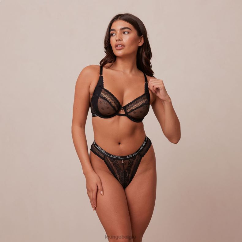 Liberty balconette bh & string/slip set vrouwen zwart Lounge ondergoed 008ZJ24 - Image 5