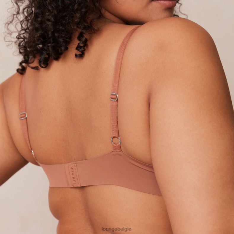 lichte set met diepuitgesneden T-shirt-bh en string/slip zonder beugel vrouwen mokka Lounge ondergoed 008ZJ230 - Image 24