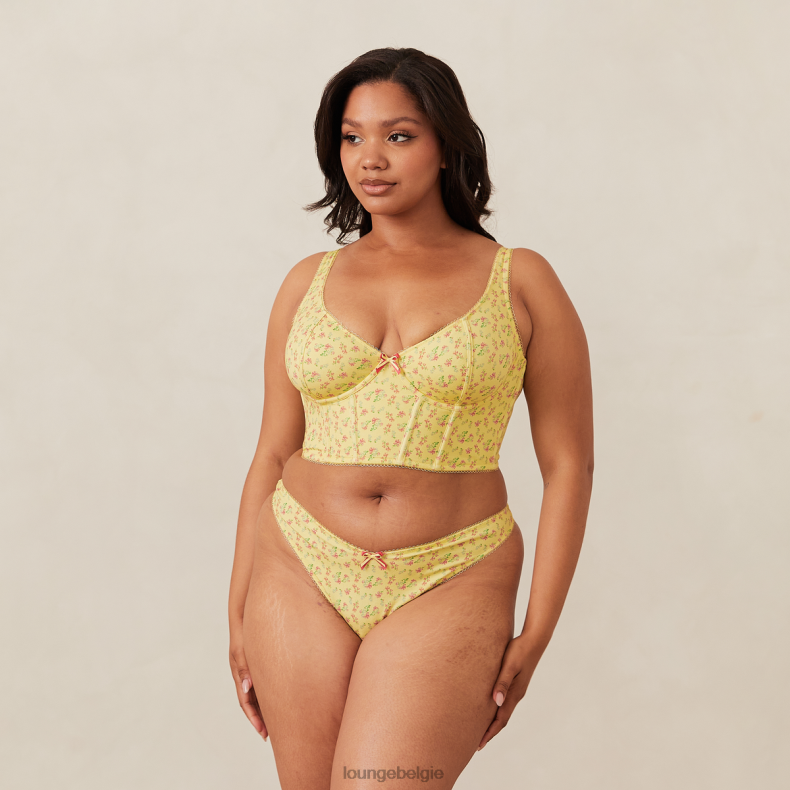 lieve lange bh- en g-stringset vrouwen citroen bloemen Lounge ondergoed 008ZJ139 - Image 15