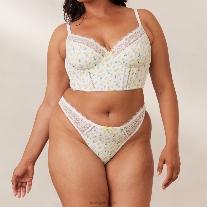 lieve longline bh & string set vrouwen witte bloemen Lounge ondergoed 008ZJ158 - Image 13