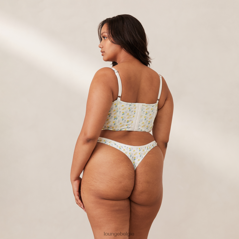 lieve longline bh & string set vrouwen witte bloemen Lounge ondergoed 008ZJ158 - Image 14