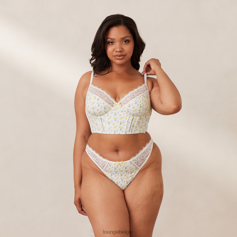 lieve longline bh & string set vrouwen witte bloemen Lounge ondergoed 008ZJ158 - Image 3