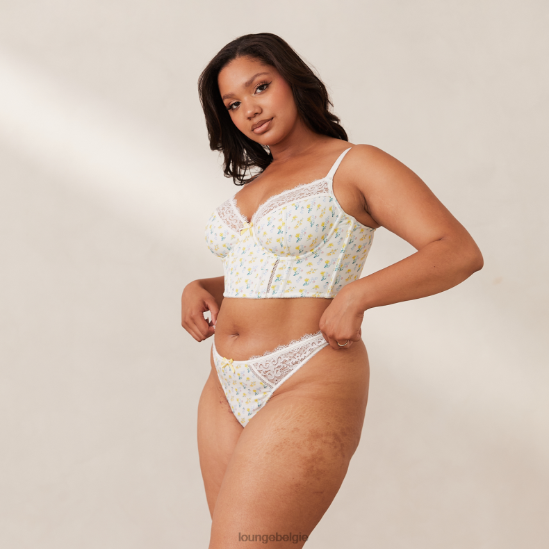 lieve longline bh & string set vrouwen witte bloemen Lounge ondergoed 008ZJ158 - Image 5