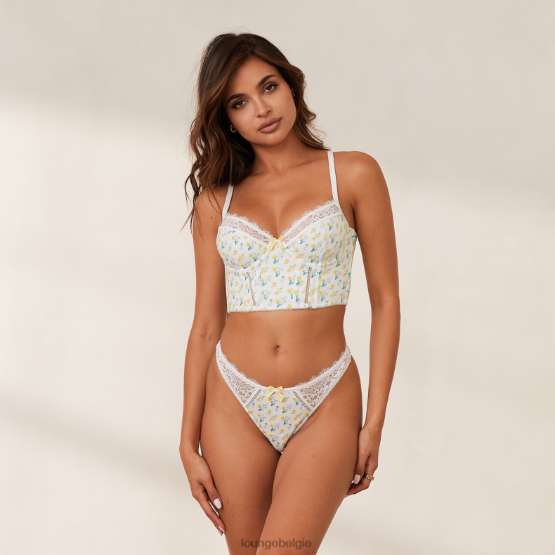 lieve longline bh & string set vrouwen witte bloemen Lounge ondergoed 008ZJ158 - Image 7