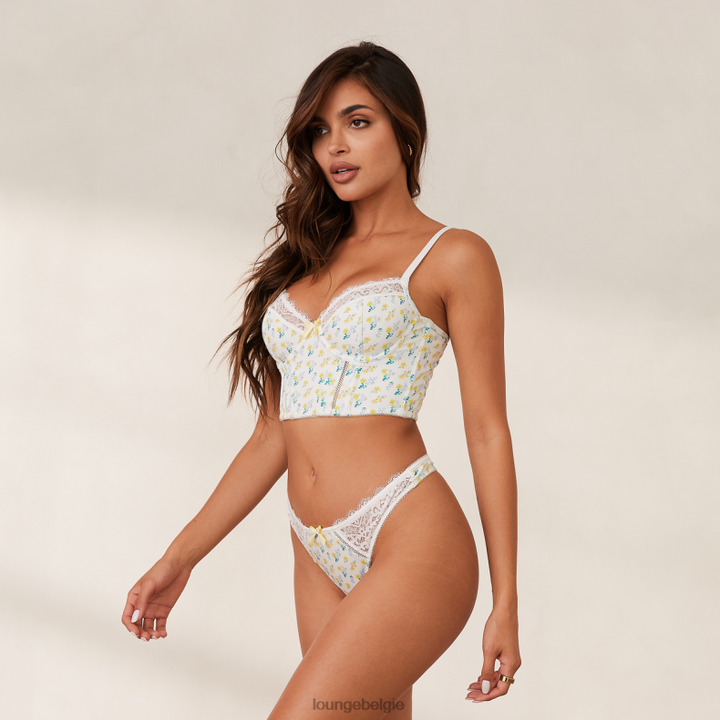 lieve longline bh & string set vrouwen witte bloemen Lounge ondergoed 008ZJ158 - Image 9
