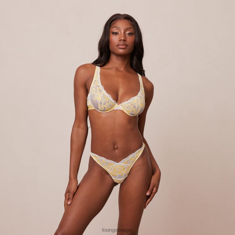 luxe balconette bh & string/slip set vrouwen citroen Lounge ondergoed 008ZJ21 - Image 5