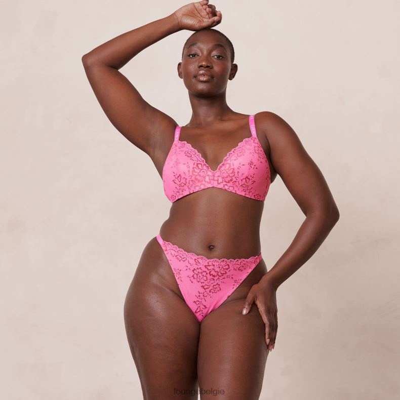 magische kanten bh en string set vrouwen felroze Lounge ondergoed 008ZJ215 - Image 4