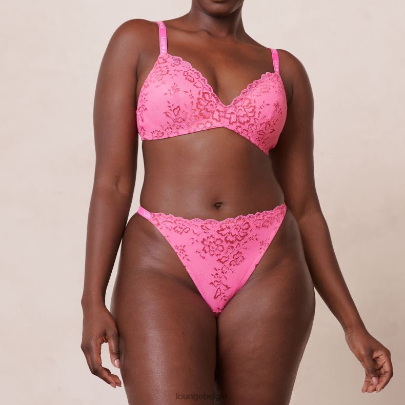 magische kanten bh en string set vrouwen felroze Lounge ondergoed 008ZJ215 - Image 6