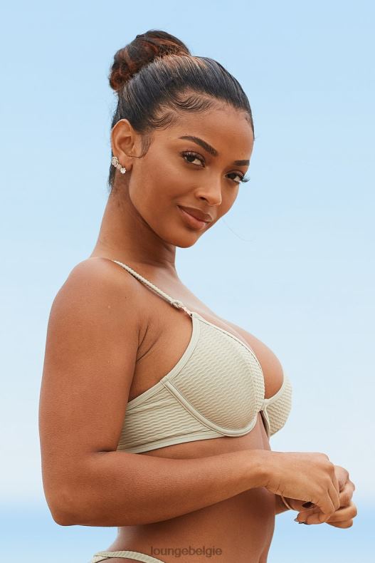 New Yorkse bikinitop met textuur vrouwen olijf Lounge badkleding 008ZJ978 - Image 3