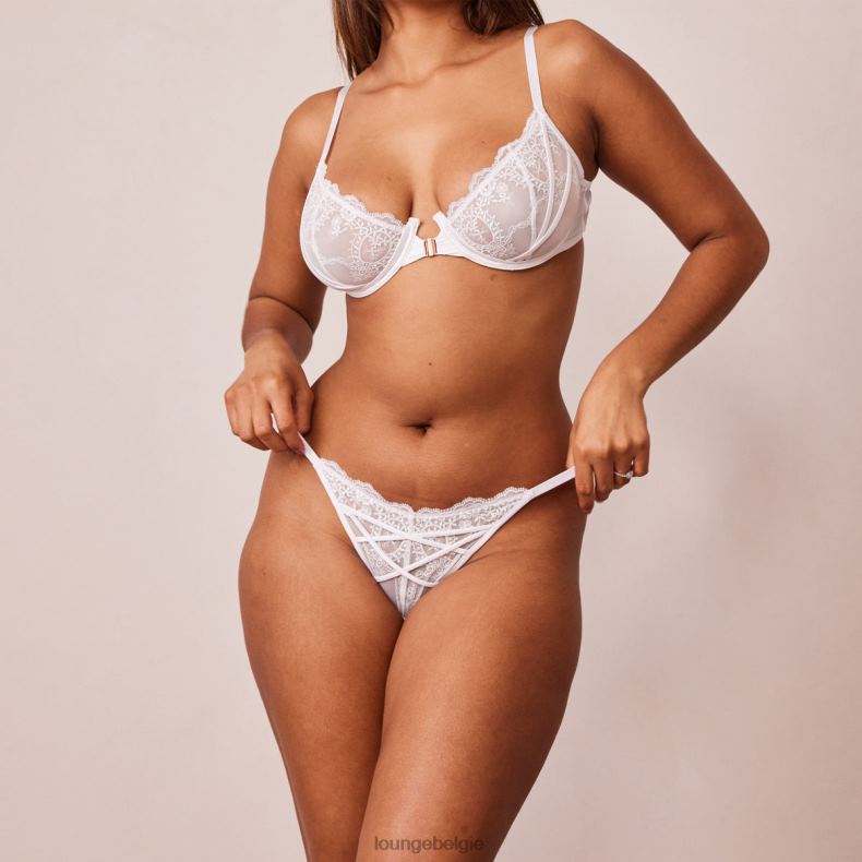 seduce set met balconnetbeha en string/slip met sluiting aan de voorkant vrouwen wit Lounge ondergoed 008ZJ107 - Image 5