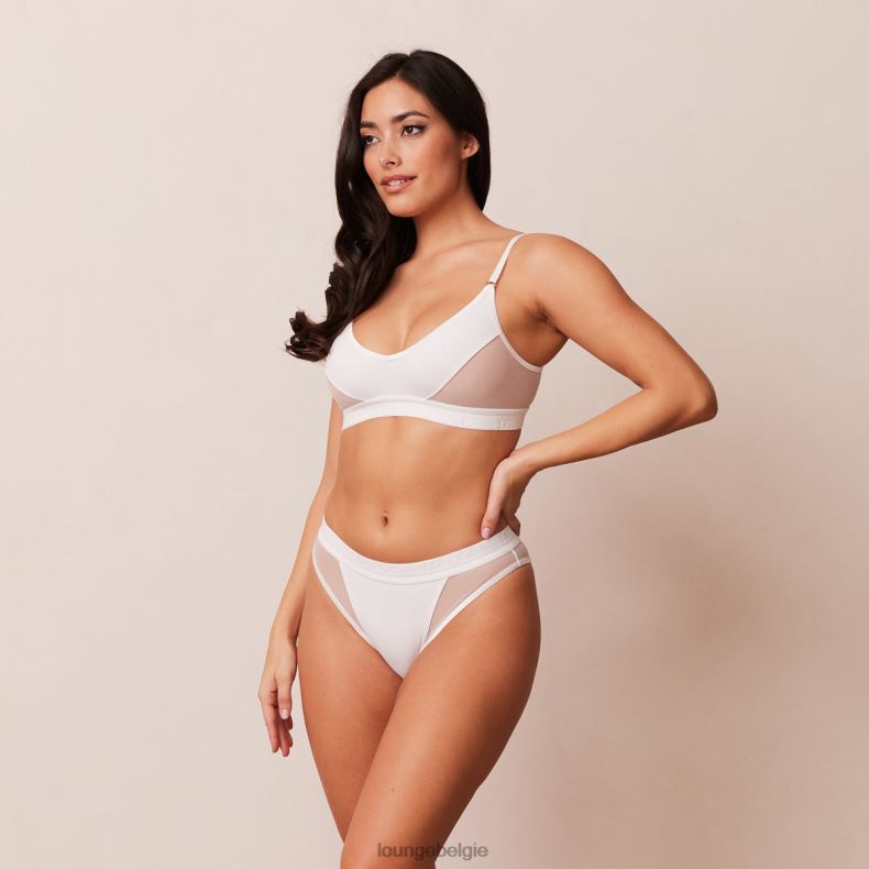 Set met contourmesh-bh en string/slip vrouwen wit Lounge ondergoed 008ZJ216 - Image 3