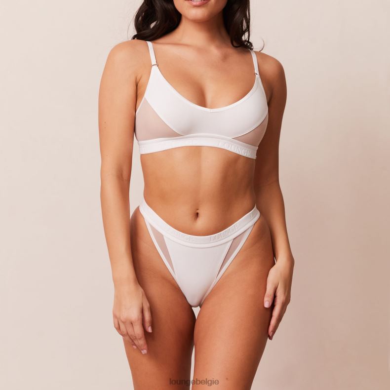 Set met contourmesh-bh en string/slip vrouwen wit Lounge ondergoed 008ZJ216 - Image 5