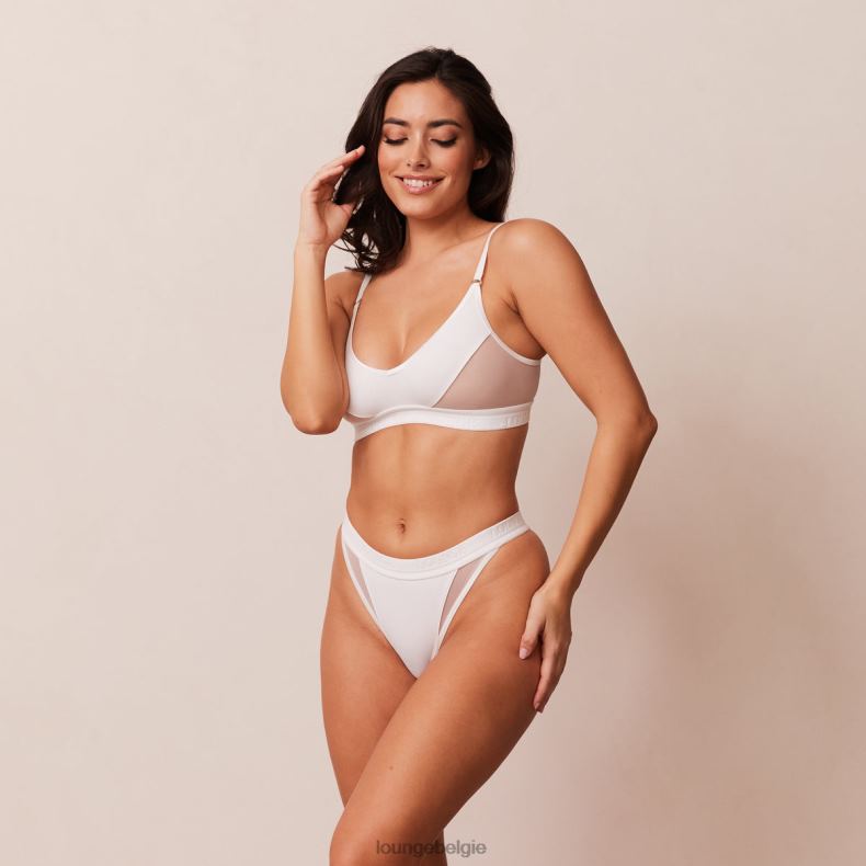Set met contourmesh-bh en string/slip vrouwen wit Lounge ondergoed 008ZJ216 - Image 7
