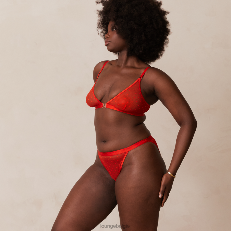 Set met liefdeshart mesh triangelbeha en string/slip vrouwen rood Lounge ondergoed 008ZJ200 - Image 11