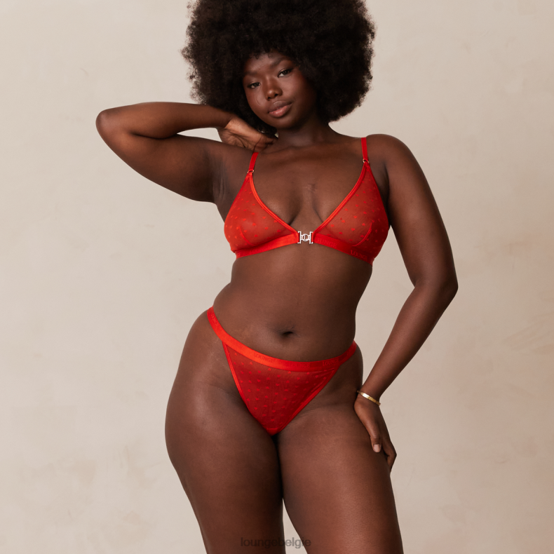 Set met liefdeshart mesh triangelbeha en string/slip vrouwen rood Lounge ondergoed 008ZJ200 - Image 16