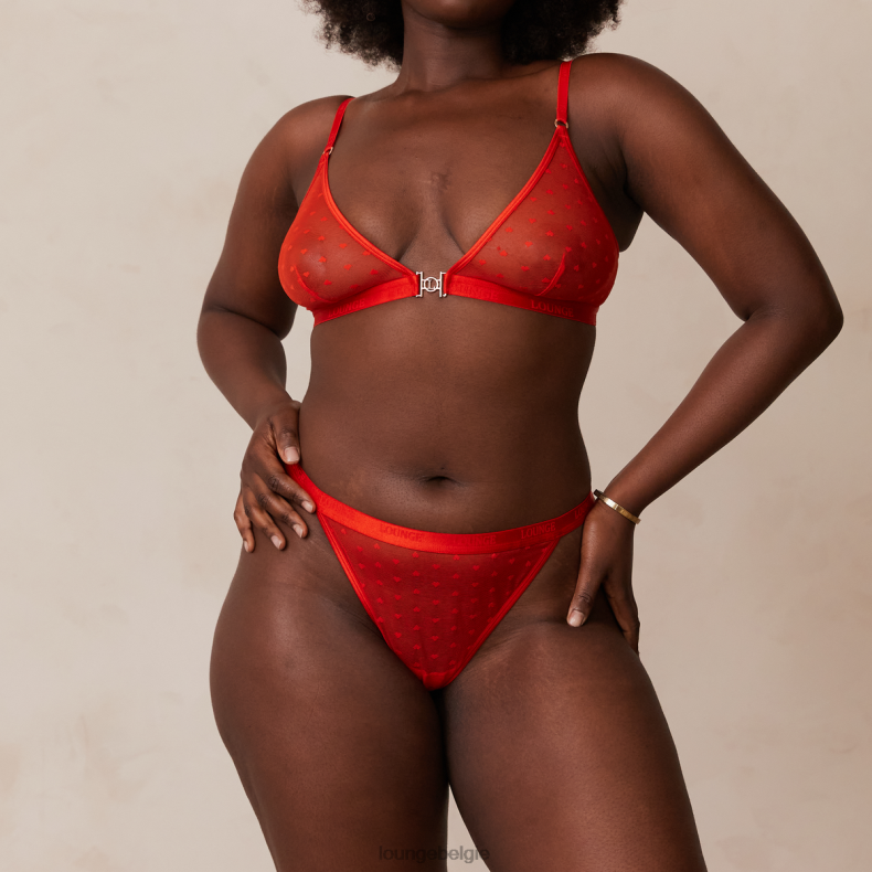 Set met liefdeshart mesh triangelbeha en string/slip vrouwen rood Lounge ondergoed 008ZJ200 - Image 18
