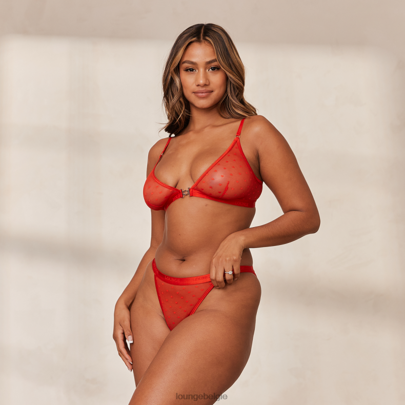 Set met liefdeshart mesh triangelbeha en string/slip vrouwen rood Lounge ondergoed 008ZJ200 - Image 6