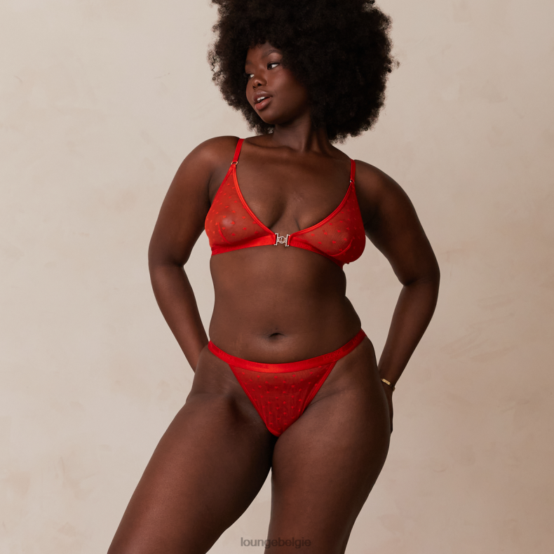 Set met liefdeshart mesh triangelbeha en string/slip vrouwen rood Lounge ondergoed 008ZJ200 - Image 8
