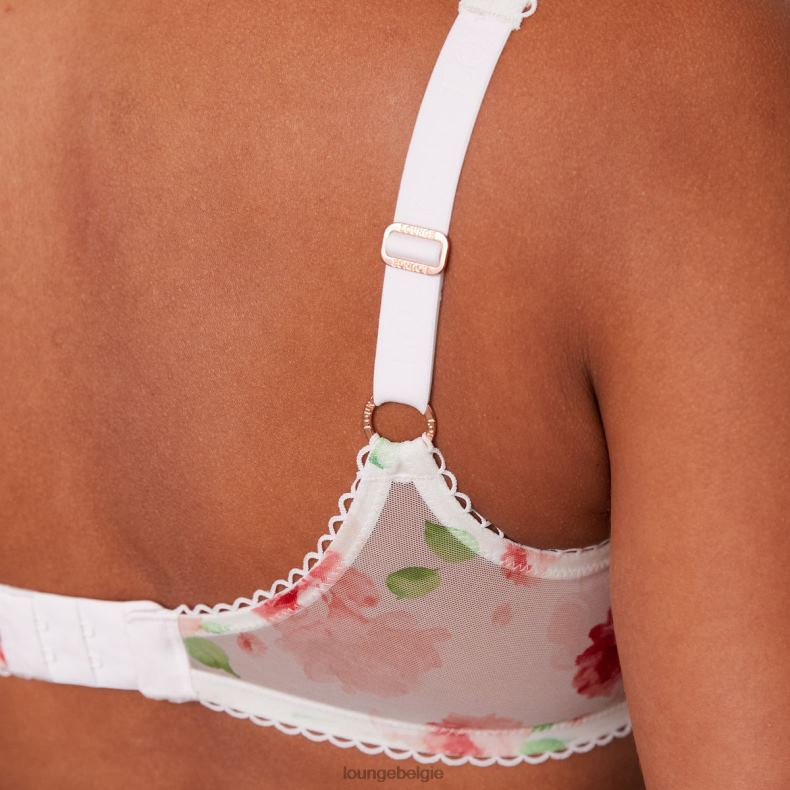 Set van balconnetbeha en string met bloemenmesh vrouwen wit Lounge ondergoed 008ZJ27 - Image 12