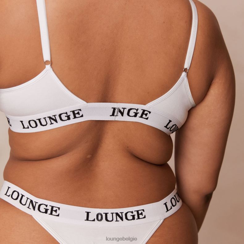 Set van bamboe triangelbeha en string/slip vrouwen helemaal wit Lounge ondergoed 008ZJ174 - Image 2