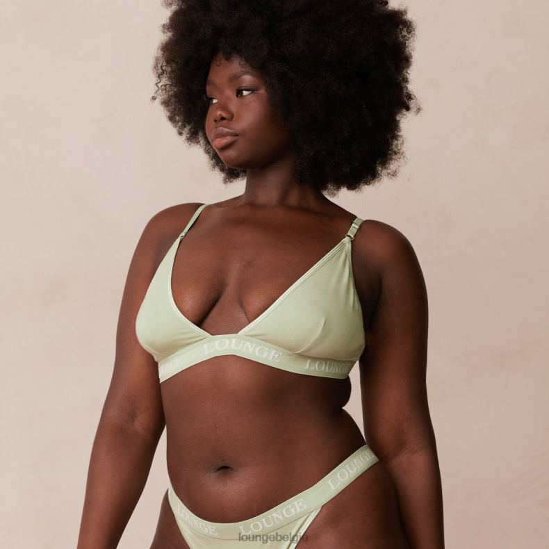 Set van bamboe triangelbeha en string/slip vrouwen olijf Lounge ondergoed 008ZJ173 - Image 13