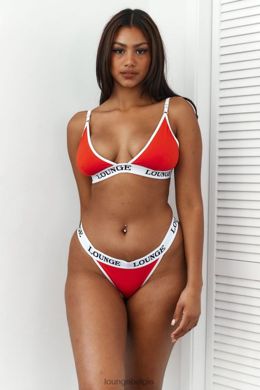 Set van bamboe triangelbeha en string/slip vrouwen rood Lounge ondergoed 008ZJ194 - Image 11