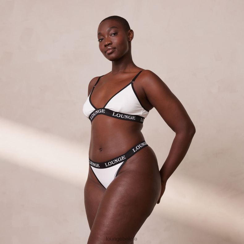 Set van bamboe triangelbeha en string/slip vrouwen wit Lounge ondergoed 008ZJ199 - Image 3