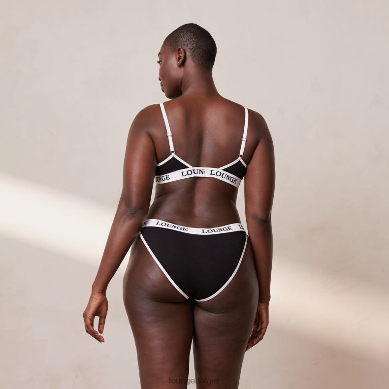 Set van bamboe triangelbeha en string/slip vrouwen zwart Lounge ondergoed 008ZJ195 - Image 5