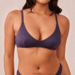 Set van geribbelde triangelbeha en string/slip vrouwen houtskoolblauw Lounge ondergoed 008ZJ235 - Image 18