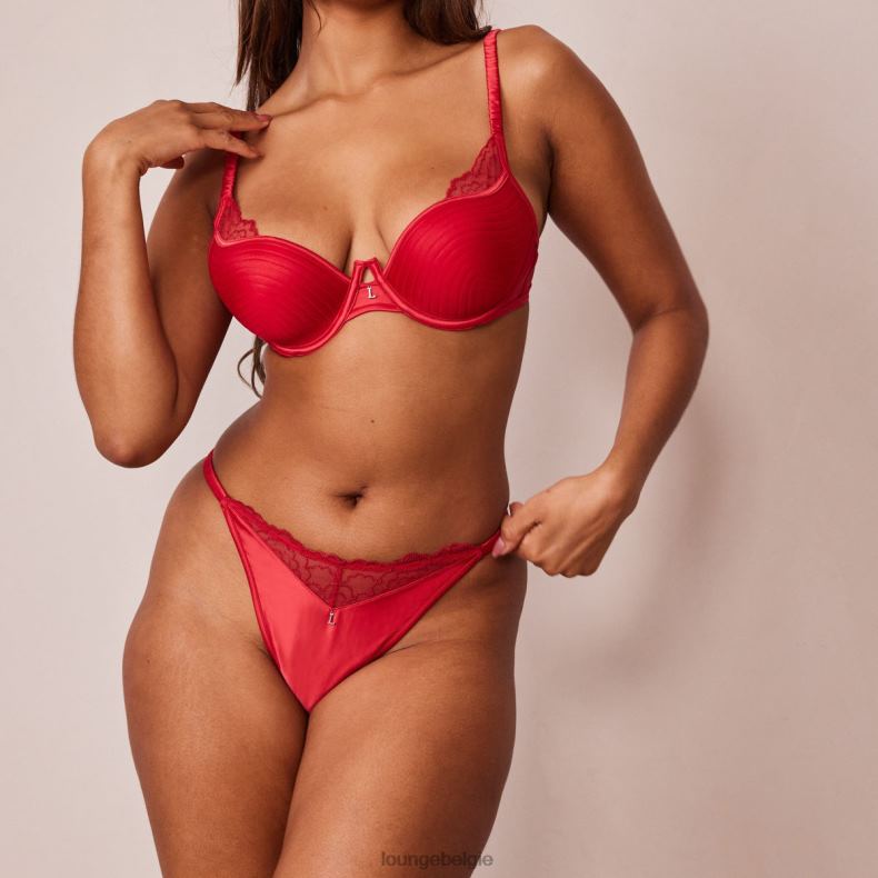 Set van gewatteerde kanten balconette-bh en g-string/slip vrouwen kastanjebruin Lounge ondergoed 008ZJ151 - Image 13