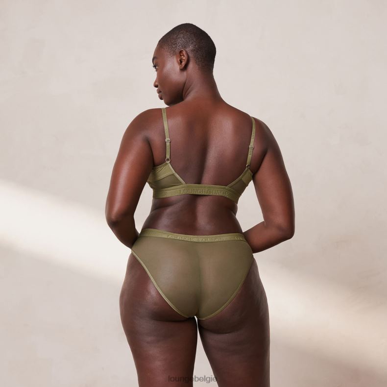 Set van mesh bh en string/slip vrouwen khaki Lounge ondergoed 008ZJ186 - Image 10