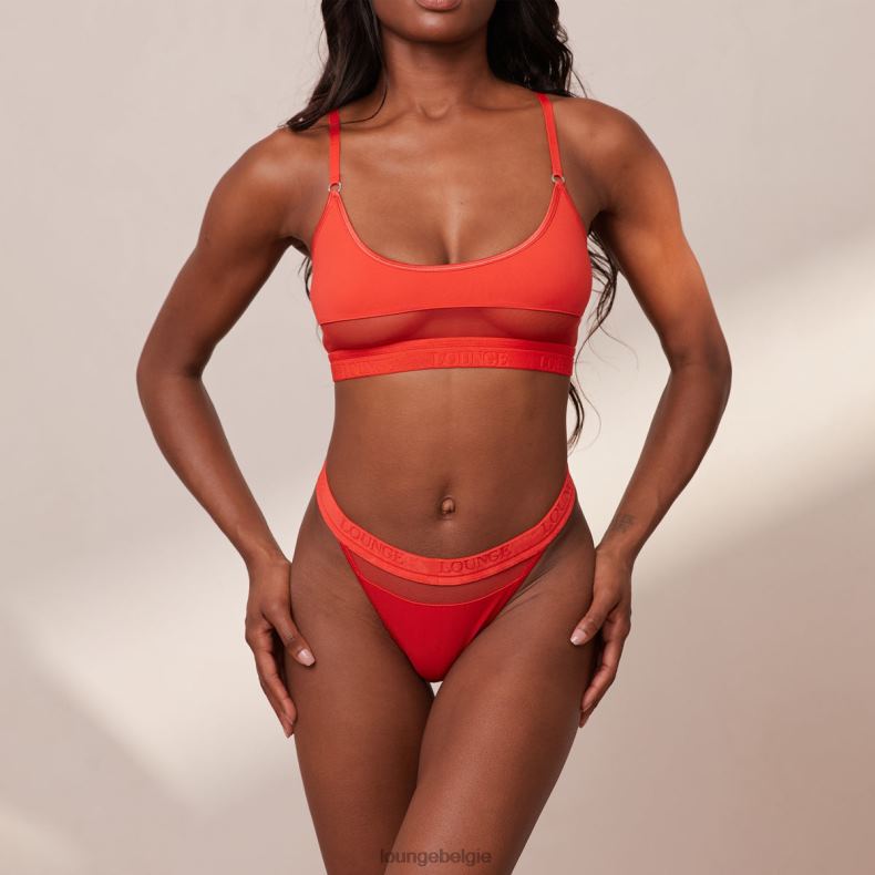Set van mesh bh en string/slip vrouwen rood Lounge ondergoed 008ZJ197 - Image 5